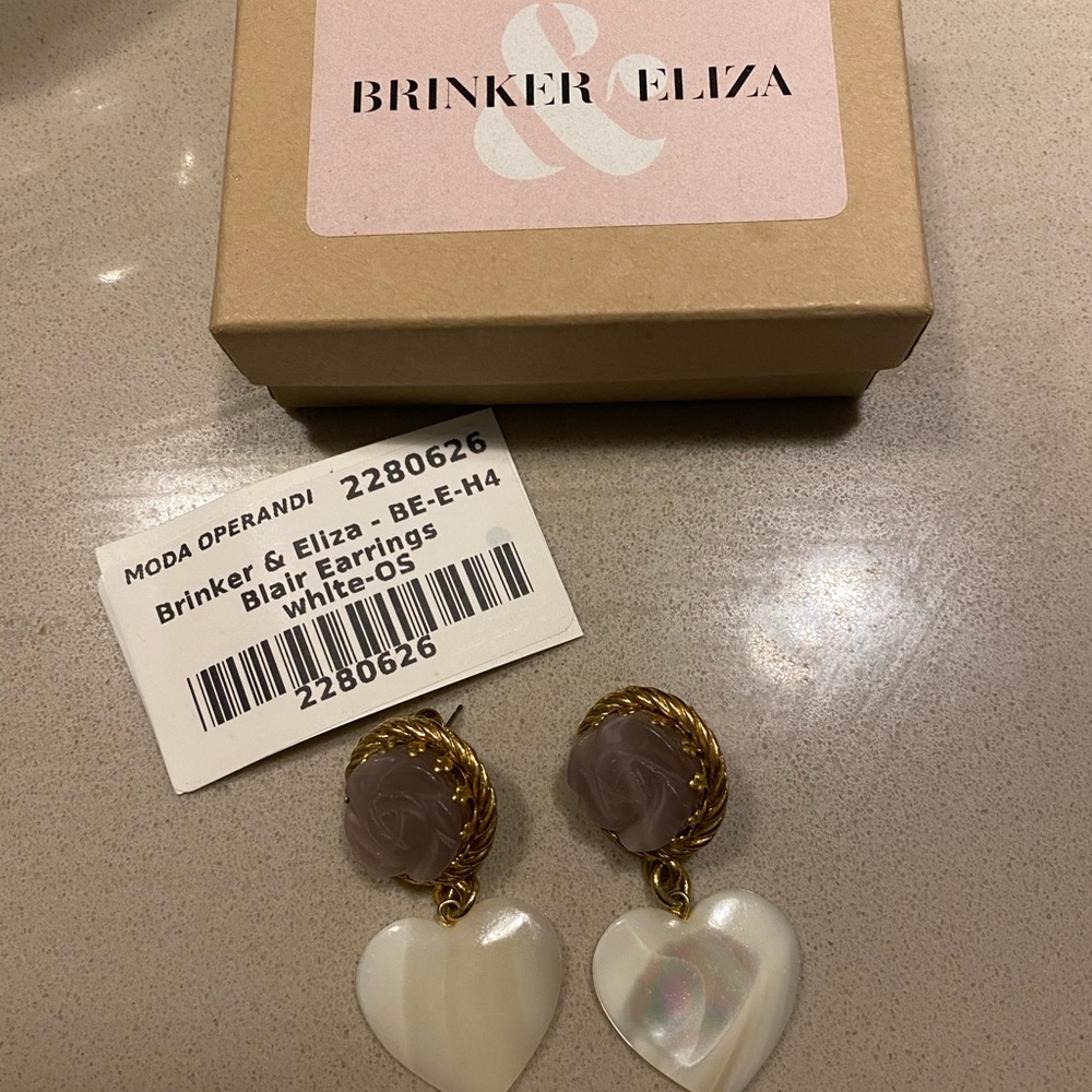 Brinker & Eliza Heart Drop Earrings